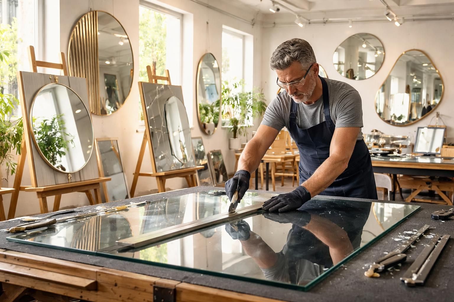 découvrez notre miroiterie à palaiseau : expertise en découpe de verre sur mesure et création de miroirs décoratifs pour sublimer vos espaces.