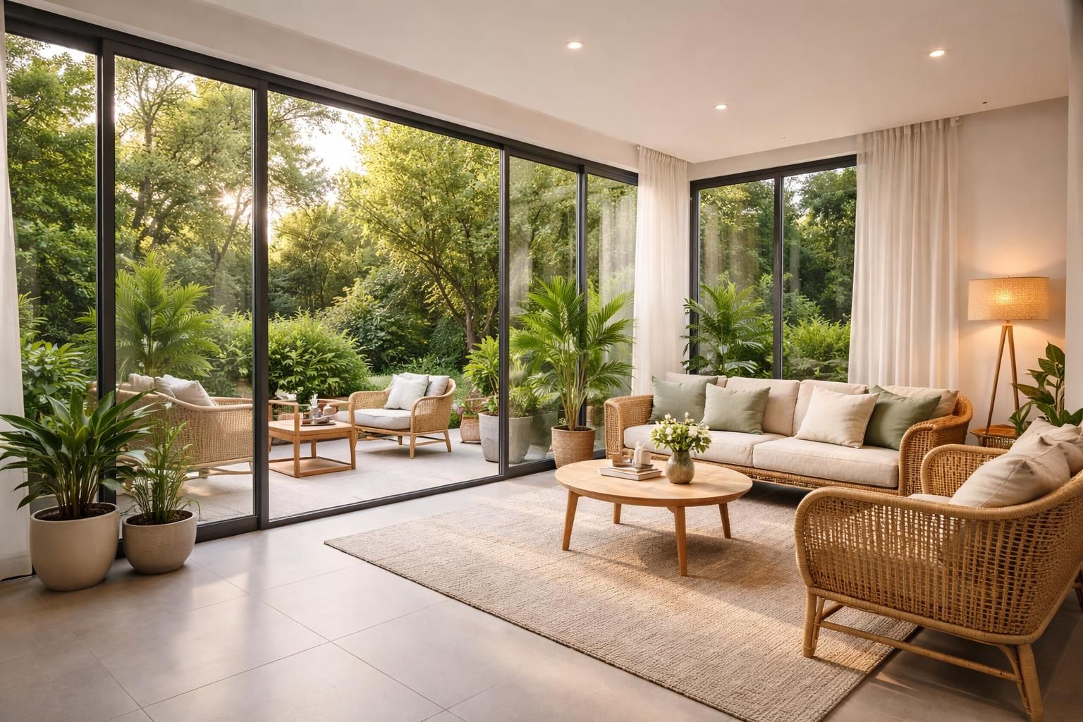 découvrez nos conseils pour réussir l'aménagement de votre véranda adossée et transformer votre espace en un lieu à la fois lumineux et convivial.