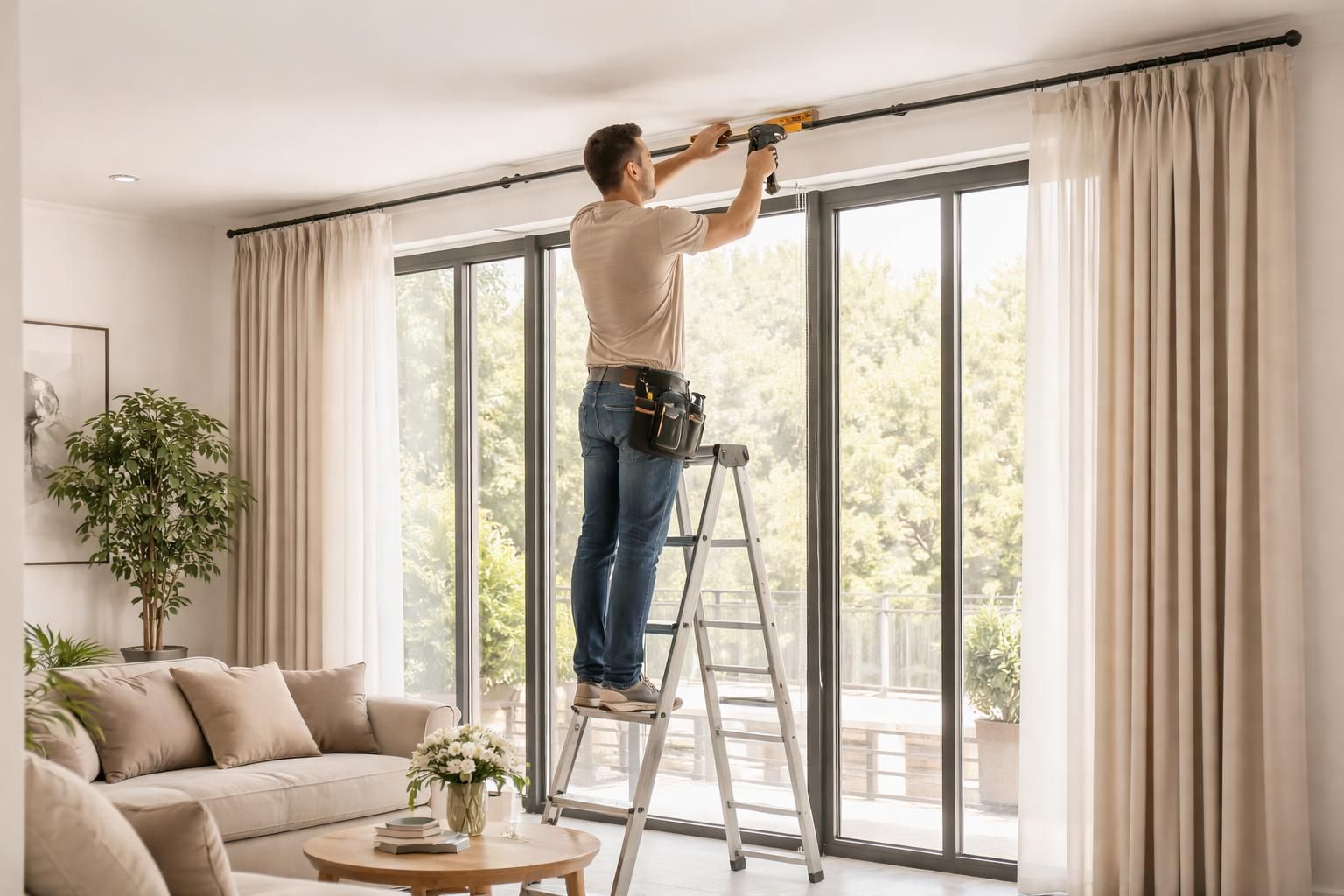 découvrez comment poser une tringle au plafond facilement pour sublimer vos grandes fenêtres et apporter une touche élégante à votre intérieur.